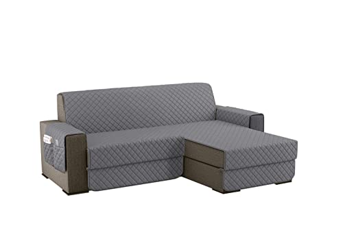 sevi's Sofabezug L Form 200cm Wasserdicht, Sofa überzug Ecksofa Reversibel Kratzfest Fleckenresistent - Sofa Cover für Katzen und Hunden - Hellgrau von sevi's