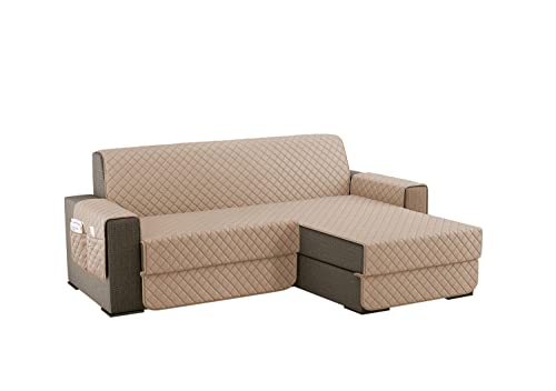 sevi's Sofabezug L Form 200cm Wasserdicht, Sofa überzug Ecksofa Reversibel Kratzfest Fleckenresistent - Sofa Cover für Katzen und Hunden - Khaki von sevi's