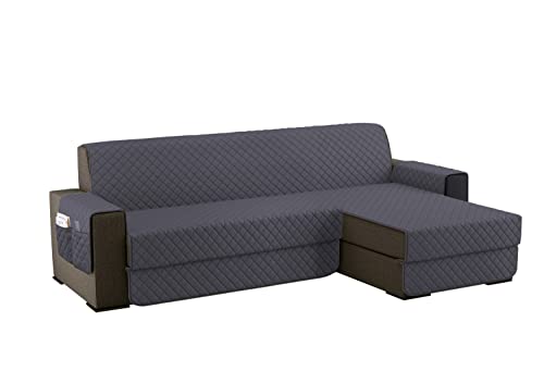 sevi's Sofabezug L Form 250cm, Sesselschoner Wasserdicht Reversibel mit Auflage, Geeignet für alle Sofas - Dunkelgrau von sevi's