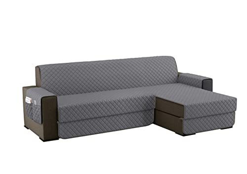 sevi's Sofabezug L Form 250cm Wasserdicht, Sofa überzug Ecksofa Reversibel Kratzfest Fleckenresistent - Sofa Cover für Katzen und Hunden - Hellgrau von sevi's