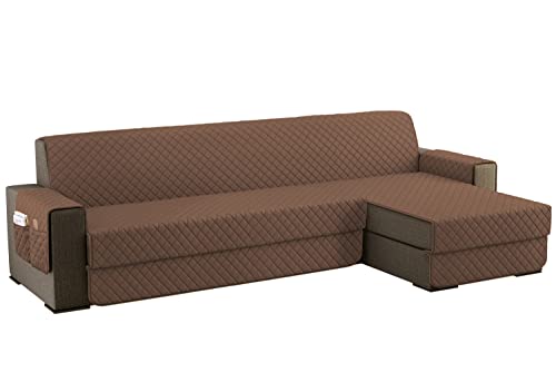 sevi's Sofabezug L Form 300cm, Sesselschoner Wasserdicht Reversibel mit Auflage, Geeignet für alle Sofas - Hellbraun von sevi's
