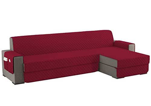sevi's Sofabezug L Form 300cm, Sesselschoner Wasserdicht Reversibel mit Auflage, Geeignet für alle Sofas - Rotwein von sevi's