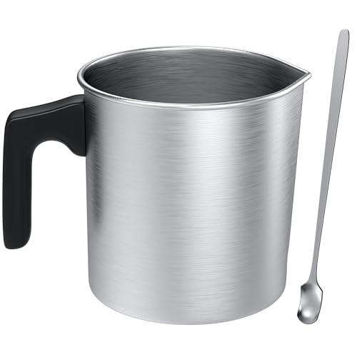 sevkumz 1.2L Wachsschmelztopf mit 17cm Löffel, Aluminium Wachs schmelzen Topf mit hitzebeständigem Griff für die Kerzenherstellung von sevkumz