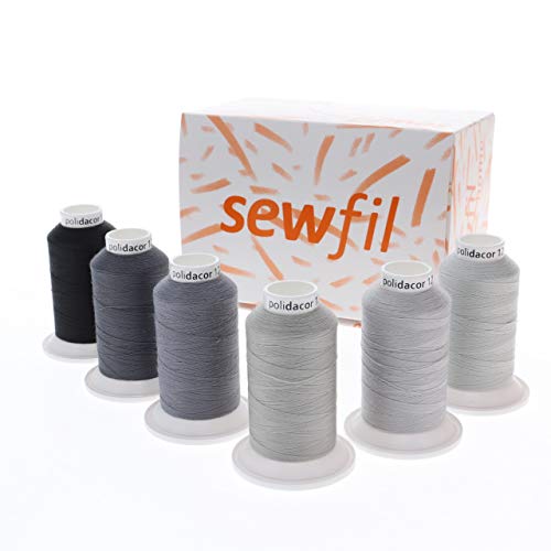sewfil home polidacor 120 Nähgarn, Polyester, 6 x 1.000 m, Mix 65, Grau sewfil home polidacor 120 Nähgarn, Polyester, 6 x 1.000 m, Mix 65, Grau von sewfil