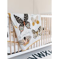 Personalisierte Schmetterling Baumwolle Musselin Werfen Für Kinder - Stammbaum Quilt Gruppen Name Baby Und Kleinkind Decke Swaddle von sewingseamsco