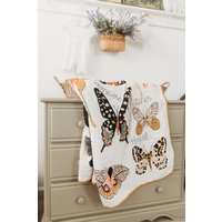 Personalisierte Schmetterling Sammler Baumwolle Musselin Baby Quilt Für Kinder - Stammbaum Gruppen Name Und Kleinkind Decke Swaddle von sewingseamsco