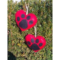 Filz Ornamente Schwarz Schwarz, Ornamente, Herz Weihnachtsgeschenk, Spiegel Deko, Geschenk Für Tierliebhaber von sewnansidesigns