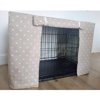 Hundebox Cover - Maßanfertigung Taupe Fleck von sewnbylaurax