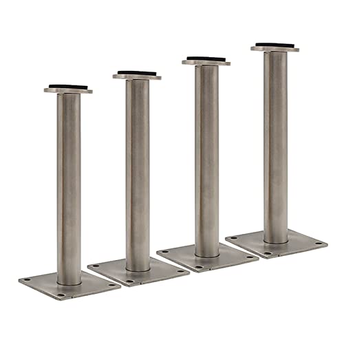 4 Stück Möbelfüße Möbelfüsse, Ersatz Edelstahl Möbelbeine, Verstellbare Tischbeine Einstellbare Schrankfüße, für Fernsehschrank Sofa Lehrstuhl Bett Nachttisch (13cm/5.12in,Silver) von sgxxkj123