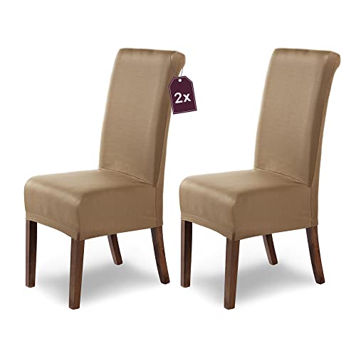 SCHEFFLER-Home Stuhlhussen Stretch Marie/Stuhlhussen Beige 2er Set/elastische Stuhlabdeckungen mit Fleckenschutz/Stuhlhussen Schwingstühle/Bezüge für Stuhl/Dehnbare Stuhlhussen elastisch SCHEFFLER-Home Stuhlhussen Stretch Marie/Stuhlhussen Beige 2er Set/elastische Stuhlabdeckungen mit Fleckenschutz/Stuhlhussen Schwingstühle/Bezüge für Stuhl/Dehnbare Stuhlhussen elastisch von sh SCHEFFLER-HOME LIVE HOMESTYLE