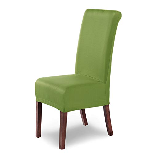 Scheffler Home Stuhlhussen Marie Grün 6er Set – Wasserabweisende und elastische Stuhlbezüge mit Fleckenschutz – Passend für Esszimmerstühle und Schwingstühle – Öko-Tex Zertifiziert von sh SCHEFFLER-HOME LIVE HOMESTYLE