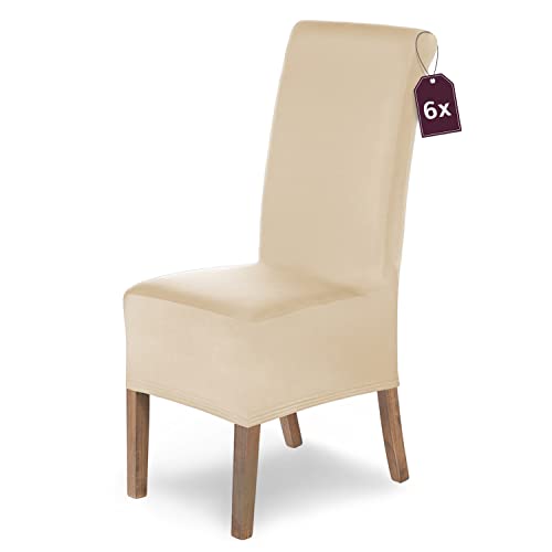 SCHEFFLER-Home Stuhlhussen 6er Set Lena Creme/elastische und langlebige Hussen für Stühle/Robustes Freischwinger Hussen Set/Stuhlhussen Stretch/Stuhl Hussen waschbar SCHEFFLER-Home Stuhlhussen 6er Set Lena Creme/elastische und langlebige Hussen für Stühle/Robustes Freischwinger Hussen Set/Stuhlhussen Stretch/Stuhl Hussen waschbar von sh SCHEFFLER-HOME LIVE HOMESTYLE