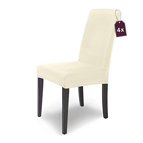 Scheffler Home Premium Stuhlhusse Mia Natur 4er Set Stretch Husse für Schwingstühle Waschbarer Microfaser Bezug mit blickdichter Struktur als stilvoller Stuhlüberzug – Öko-Tex Zertifiziert Scheffler Home Premium Stuhlhusse Mia Natur 4er Set Stretch Husse für Schwingstühle Waschbarer Microfaser Bezug mit blickdichter Struktur als stilvoller Stuhlüberzug – Öko-Tex Zertifiziert von sh SCHEFFLER-HOME LIVE HOMESTYLE