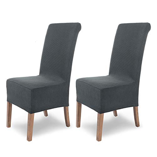 SCHEFFLER-Home Stuhlhussen Stretch Sofia/Stretch Stuhlhussen Grau Lang 2er Set/elastische Stuhlabdeckungen/Stuhlhussen Schwingstühle/Flanell Spann-Stuhlhussen Hochlehner mit Gummiband SCHEFFLER-Home Stuhlhussen Stretch Sofia/Stretch Stuhlhussen Grau Lang 2er Set/elastische Stuhlabdeckungen/Stuhlhussen Schwingstühle/Flanell Spann-Stuhlhussen Hochlehner mit Gummiband von sh SCHEFFLER-HOME LIVE HOMESTYLE