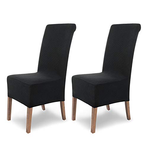 SCHEFFLER-Home Stuhlhussen Stretch Sofia/Stretch Stuhlhussen Schwarz 2er Set/elastische Stuhlabdeckungen/Stuhlhussen Schwingstühle/Flanell Spann-Stuhlhussen Hochlehner mit Gummiband SCHEFFLER-Home Stuhlhussen Stretch Sofia/Stretch Stuhlhussen Schwarz 2er Set/elastische Stuhlabdeckungen/Stuhlhussen Schwingstühle/Flanell Spann-Stuhlhussen Hochlehner mit Gummiband von sh SCHEFFLER-HOME LIVE HOMESTYLE