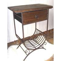 Nachttisch Beistelltisch Mit Zeitungsablage Zeitungsständer Metall Holz Franz. Landhausstil Rustikal Nachttisch Beistelltisch Mit Zeitungsablage Zeitungsständer Metall Holz Franz. Landhausstil Rustikal von shabbyantik