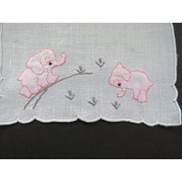1950Er Jahre Madeira Verspielte Pinke Elefant Cocktail Servietten - 6 Hand Gestickte Applizierte Feine Leinen Unterhaltsames Geschenk von shabbyshopgirls