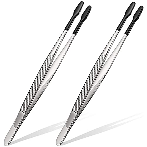 2 StüCk Gummi Spitze Pinzette PVC Silikon PräZisions Pinzette Labor Industrielles Hobby Bast Pinzette Werkzeug Schwarz von shanpu