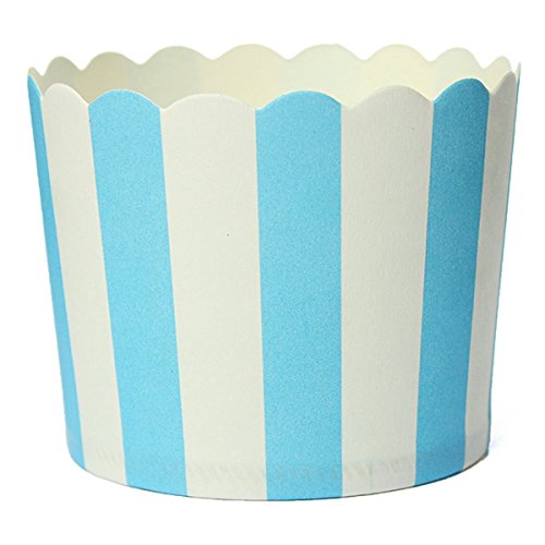 50 x Cupcake-Papier-Kuchenformen, Backförmchen, Muffins, Dessert, Backförmchen, blau gestreift von shanpu