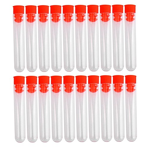 shanpu 20 STK. Nicht Absolvierte Kunststoff Reagenzglaeser Labortest Werkzeug Mit Schraubverschluss Transparent, 12 * 60mm von shanpu