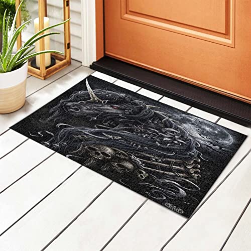 Fußmatte Gothic Gothic Einhorn Schädel Skelett Art.-Nr Türmatte Wasserabsorbierend Eingangstürmatte Pflegeleichte Fußabtreter Für Küche Wohnzimmer Eingang 40X60Cm Fußmatte Gothic Gothic Einhorn Schädel Skelett Art.-Nr Türmatte Wasserabsorbierend Eingangstürmatte Pflegeleichte Fußabtreter Für Küche Wohnzimmer Eingang 40X60Cm von shanxiouzhanshaoshangmaoyouxiangongsi