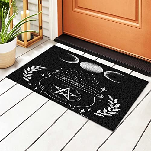 Rückseite Fußabtreter Kessel Wicca Stern Pentagramm Triple Moon Haustür Fußmatten Wasserabsorbierend Fußmatte Rutschhemmender Eingangsteppich Für Außenbereich Eingang Schlafzimmer 40X60Cm von shanxiouzhanshaoshangmaoyouxiangongsi