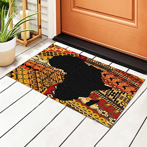 Schmutzfangmatte Afrika-Karte Afrikanische Abstrakte Kunst Fussmatte Rutschhemmender Türvorleger Komfortabel Eingangsteppich Für Wohnzimmer Außen Außenbereich 40X60Cm von shanxiouzhanshaoshangmaoyouxiangongsi