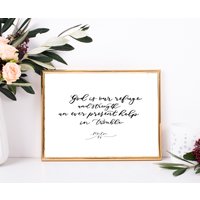 Psalm 46 1-3 Scripture Print, Gott Ist Unsere Zuflucht Und Stärke Eine Allgegenwärtige Hilfe in Schwierigkeiten Bibelvers Wir Werden Uns Nicht Psalm 46 1-3 Scripture Print, Gott Ist Unsere Zuflucht Und Stärke Eine Allgegenwärtige Hilfe in Schwierigkeiten Bibelvers Wir Werden Uns Nicht von sharmilajoy