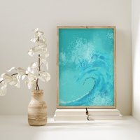 Psalm 93V4 | Mächtiger Als Die Wellen Des Meeres Ist Seine Liebe Zu Dir, Moderne Christliche Kunstdrucke, Wandkunst, Schriftdrucke, Welle von sharmilajoy