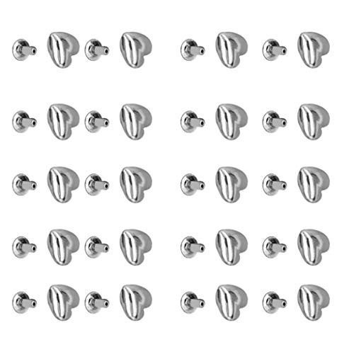 sharprepublic 20 Pcs Metallnieten Ziernieten Hohlnieten Legierung Nieten Schmucknieten Herz Gothic Punk Metall DIY Rivets Leder, Kleidung, Schmuck von sharprepublic