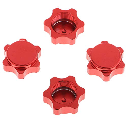 sharprepublic 4X Radnaben Sechskantmutter Muttern Sicherungsmuttern Radmutter Zubehör für 1/8 RC Auto Crawler, 17mm - Rot von sharprepublic