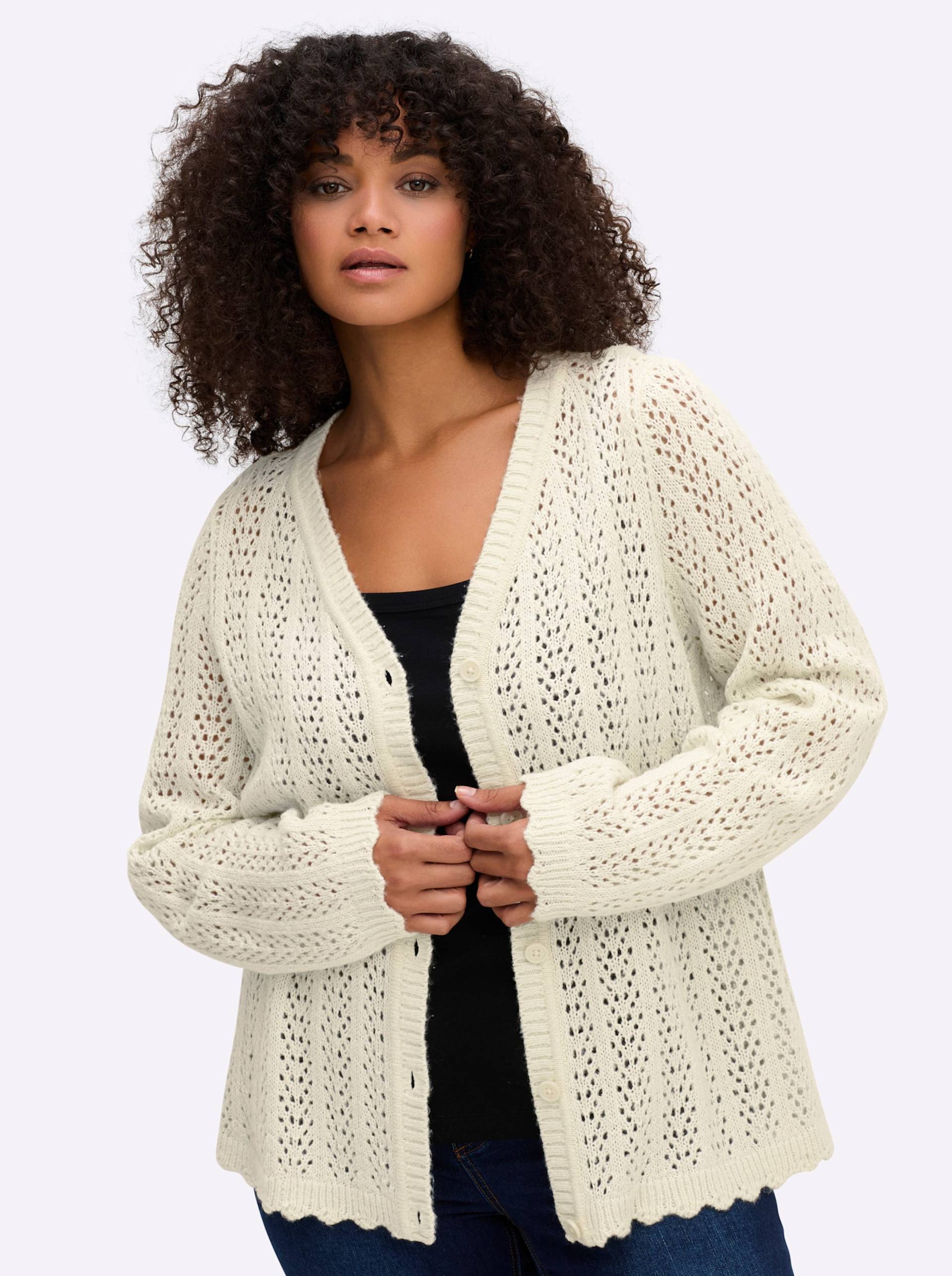 Ajourstrickjacke Ajourstrickjacke von sheego