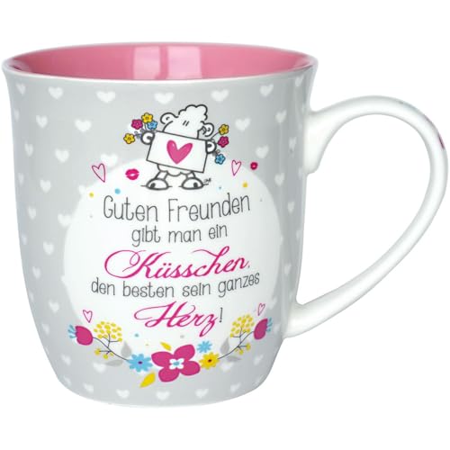 Sheepworld Tasse Motiv Küsschen | Tasse mit Spruch, Porzellan, 60 cl | Geschenk Freunde, Valentinstag | 44399 von Sheepworld