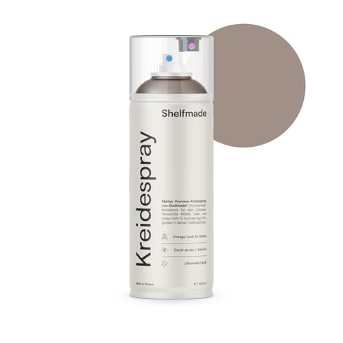 shelfmade Kreidespray braun - hochwertiges Kreidefarbe Spray in braun - matte chalk Sprayfarben - deckendes Chalk Spray (Coffee - Kaffeebraun) von shelfmade