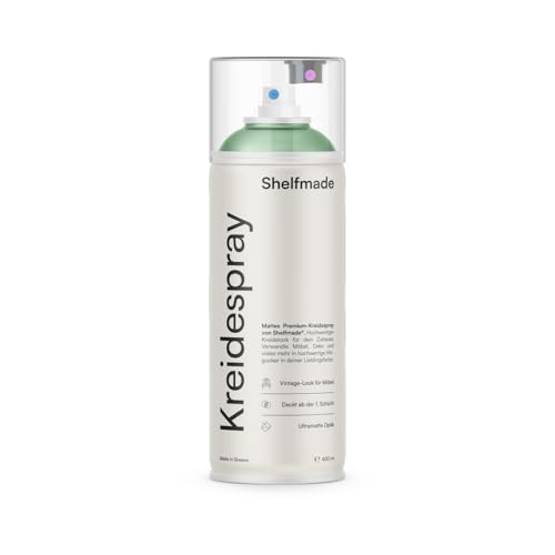shelfmade Kreidespray grün - hochwertiges Kreidefarbe Spray - Sprühfarbe grün - matte chalk Sprayfarben - deckendes Chalk Spray (Mint - Mintgrün) von shelfmade