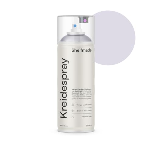 shelfmade Kreidespray lila - hochwertiges Kreidefarbe Spray - Sprühfarbe lila - matte chalk Sprayfarben - deckendes Chalk Spray (Wisteria - Leichtlila) von shelfmade