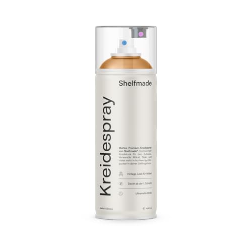shelfmade Kreidespray orange - hochwertiges Kreidefarbe Spray - Sprühfarbe orange - matte chalk Sprayfarben - deckendes Chalk Spray (Melon - Melonenorange) von shelfmade