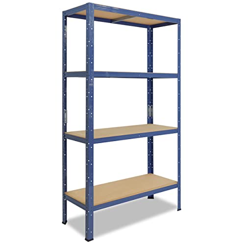 shelfplaza® 155x70x40cm Home Schwerlastregal blau/Metallregal mit 4 Böden/Kellerregal Metall, Garagenregal, Werkstattregal oder Regal Lagerregal/Steckregal Metall mit 175kg Tragkraft von shelfplaza