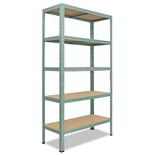 shelfplaza® 180x110x40cm Home Schwerlastregal grün/Metallregal mit 5 Böden/Kellerregal Metall, Garagenregal, Werkstattregal oder Regal Lagerregal/Steckregal Metall mit 175kg Tragkraft von shelfplaza