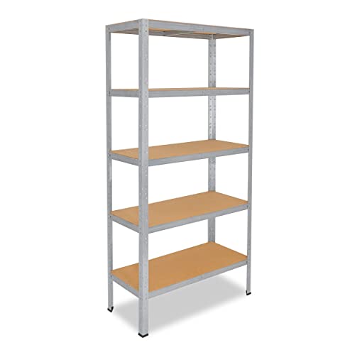 shelfplaza® 180x120x30cm Home Schwerlastregal verzinkt/Metallregal mit 5 Böden/Kellerregal Metall, Garagenregal, Werkstattregal oder Regal Lagerregal/Steckregal Metall mit 175kg Tragkraft von shelfplaza