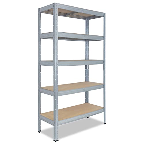 shelfplaza® 180x130x45cm Profi Schwerlastregal verzinkt/Metallregal mit 5 Böden à 175kg Tragkraft/Kellerregal Metall, Garagenregal, Werkstattregal oder Regal Lagerregal/Steckregal Metall von shelfplaza