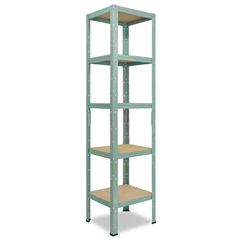 shelfplaza® 180x40x40cm Home Schwerlastregal grün/Metallregal mit 5 Böden/Kellerregal Metall, Garagenregal, Werkstattregal oder Regal Lagerregal/Steckregal Metall mit 175kg Tragkraft von shelfplaza