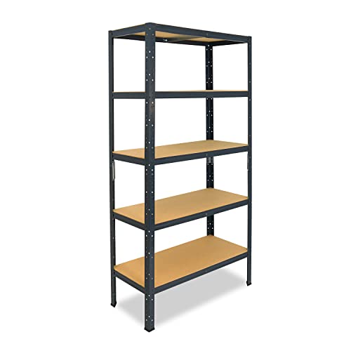 shelfplaza® 180x45x60cm Home Schwerlastregal anthrazit/Metallregal mit 5 Böden/Kellerregal Metall, Garagenregal, Werkstattregal oder Regal Lagerregal/Steckregal Metall mit 175kg Tragkraft von shelfplaza