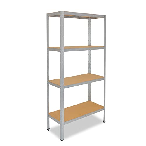 shelfplaza® 180x70x23cm HOME Schwerlastregal verzinkt/Metallregal mit 4 Böden/Kellerregal Metall, Garagenregal, Werkstattregal oder Regal Lagerregal/Steckregal Metall mit 175kg Tragkraft von shelfplaza
