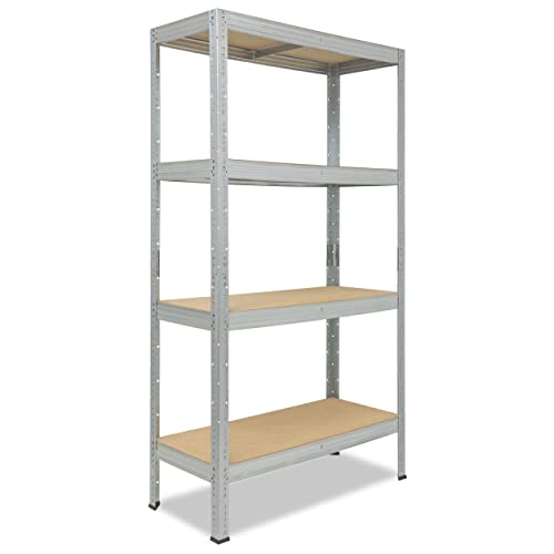 shelfplaza® 180x75x50cm PROFI Schwerlastregal verzinkt/Metallregal mit 4 Böden à 200kg Tragkraft/Kellerregal Metall, Garagenregal, Werkstattregal oder Regal Lagerregal/Steckregal Metall von shelfplaza
