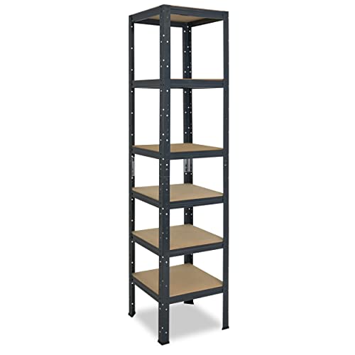 shelfplaza® 200x40x40cm Home Schwerlastregal anthrazit/Metallregal mit 6 Böden/Kellerregal Metall, Garagenregal, Werkstattregal oder Regal Lagerregal/Steckregal Metall mit 145kg Tragkraft von shelfplaza