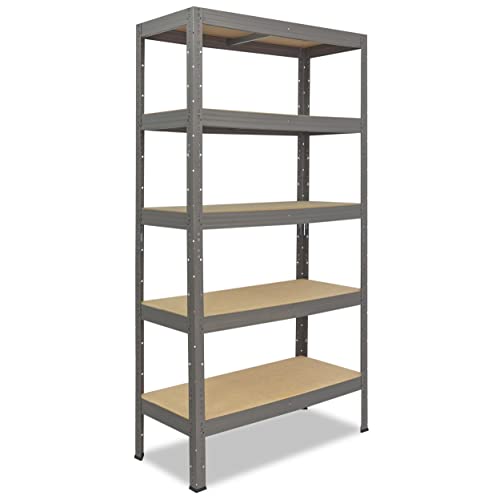 shelfplaza® 200x60x40cm Profi Schwerlastregal grau/Metallregal mit 5 Böden à 200kg Tragkraft/Kellerregal Metall, Garagenregal, Werkstattregal oder Regal Lagerregal/Steckregal Metall von shelfplaza