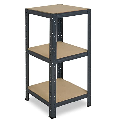 shelfplaza® 90x40x40cm HOME Schwerlastregal anthrazit/Metallregal mit 3 Böden/Kellerregal Metall, Garagenregal, Werkstattregal oder Regal Lagerregal/Steckregal Metall mit 175kg Tragkraft von shelfplaza