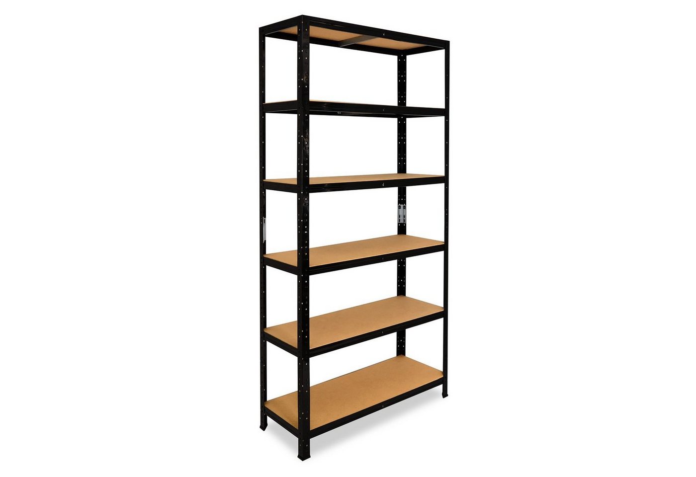 shelfplaza Schwerlastregal BLACK, 180x100x30cm, Metallregal schwarz mit 6 Böden je 145kg Tragkraft, Steckregal als Lagerregal, Büroregal & Lastenregal, Regal Metall schwarz von shelfplaza