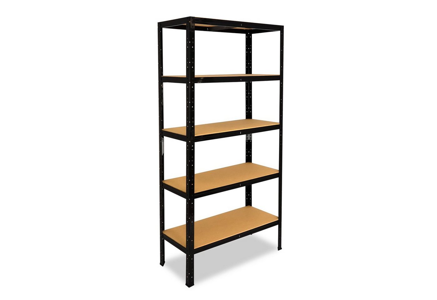 shelfplaza Schwerlastregal BLACK, 180x100x50cm, Metallregal schwarz mit 5 Böden je 175kg Tragkraft, Steckregal als Lagerregal, Büroregal & Lastenregal, Regal Metall schwarz von shelfplaza